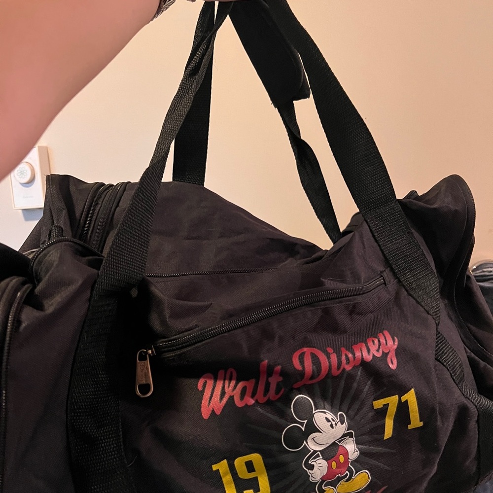 Disney Black Travel Bag with Mickey Mouse Design